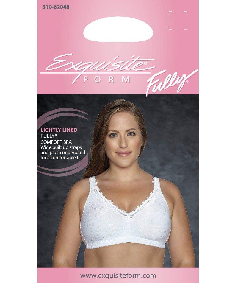 Exquisite Form Fully Comfort Lining Bra With Jacquard Lace - White - Curvy  Bras