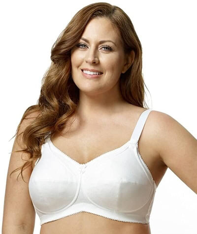 Elila Cotton Cup Wire-free Nursing Bra - White - Curvy Bras