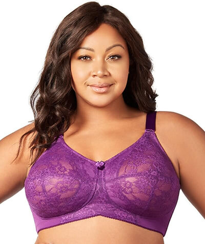 Elila Embroidered Lace Non-Underwired Bra - Aubergine Bras 36C Aubergine