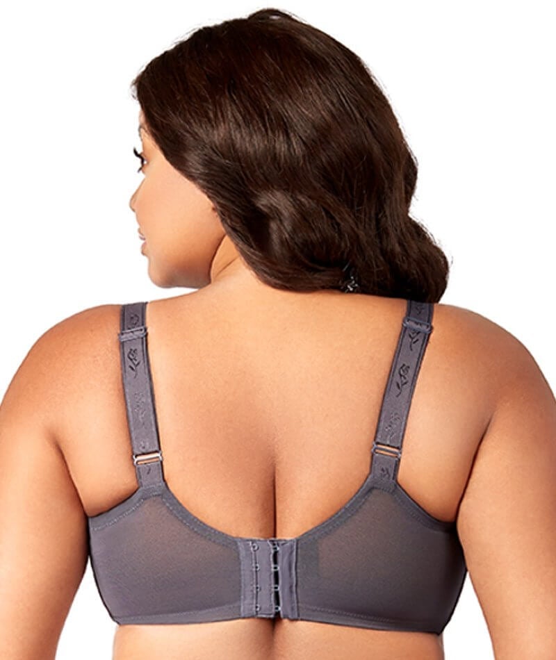 Elila Full Coverage Stretch Lace Underwired Bra - Grey Bras 34DD Grey 