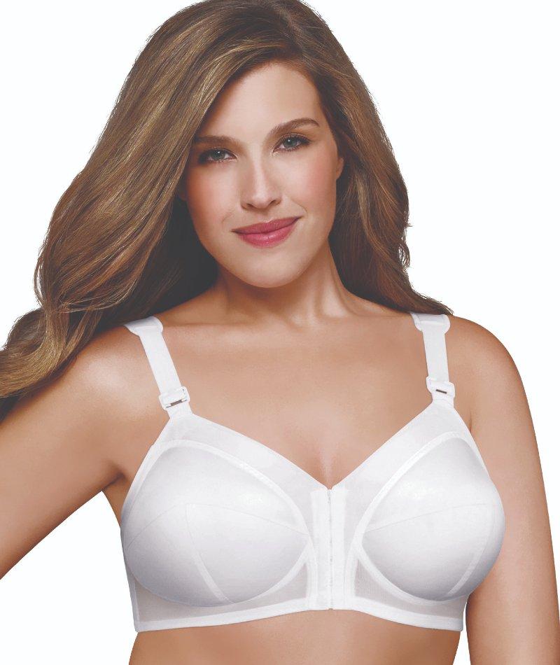 Exquisite Form Fully Front Close Wire-free Classic Support Bra - White -  Curvy Bras