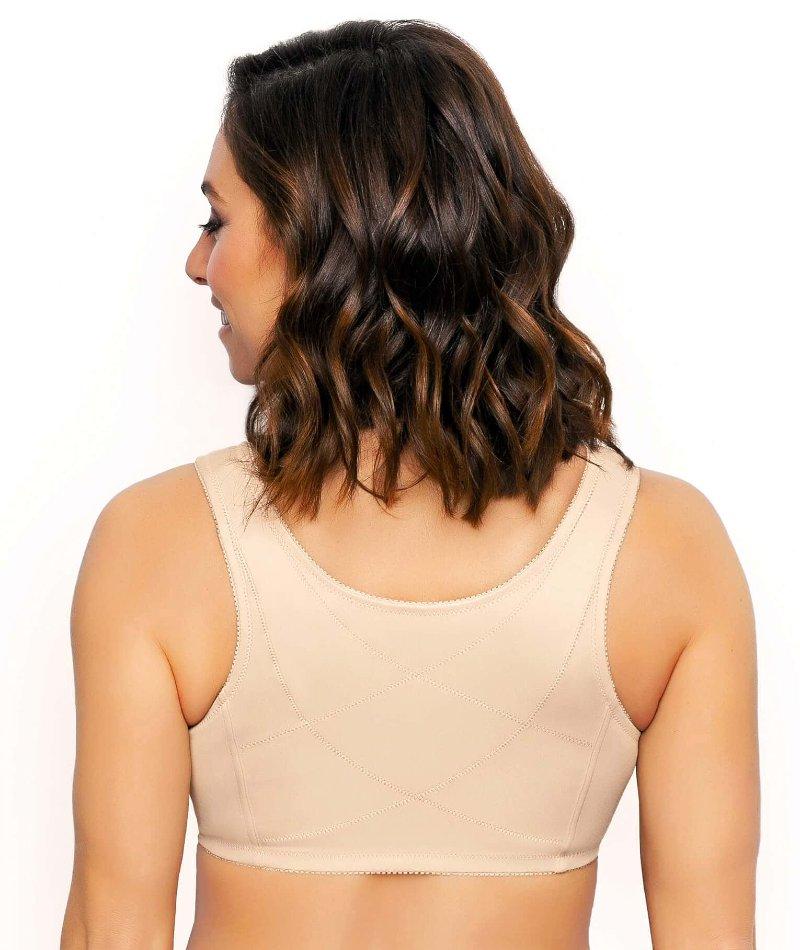 Exquisite Form Fully Front Close Wirefree Cotton Posture Bra With Lace - Nude Bras 34B Nude 