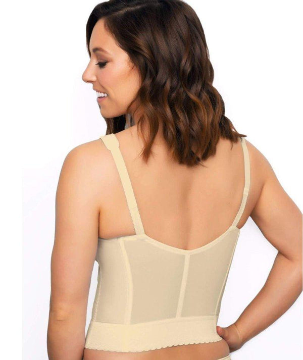 Womens Full Coverage Front Closure Wire Free Back Support Posture Bra Taupe  Tan 44C