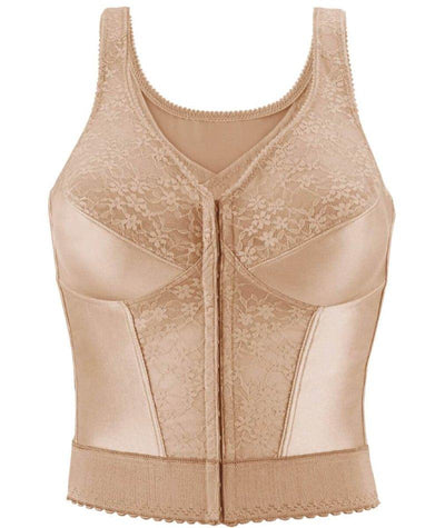 Exquisite Form Fully Front Close Wire-free Longline Posture with Lace Bra - Rose Beige Bras