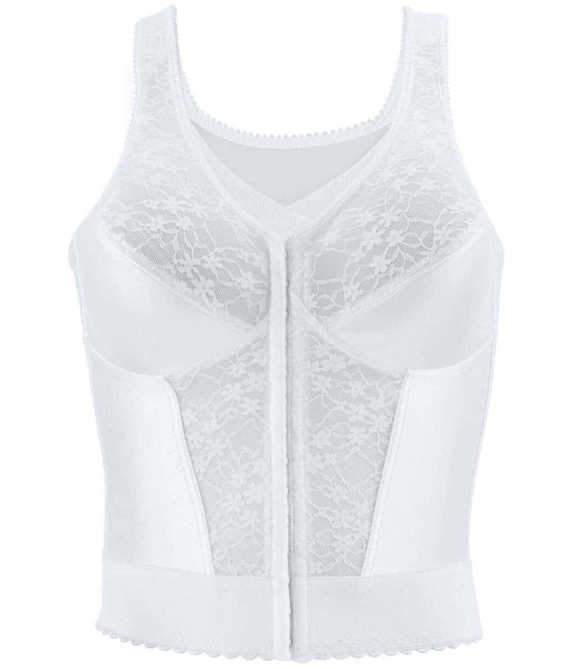 Exquisite Form Fully Front Close Wire-free Longline Posture with Lace Bra - White Bras