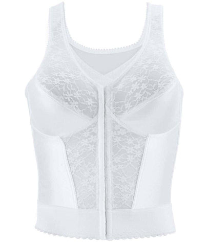 Exquisite Form Fully Front Close Wire-free Longline Posture with Lace Bra - White Bras