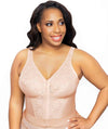 Exquisite Form Fully Front Close Wire-free Longline Posture with Lace Bra - Rose Beige Bras