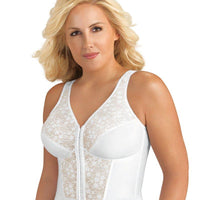 Exquisite Form Fully Front Close Wire-free Longline Posture with Lace Bra  - White