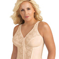 Exquisite Form Fully Front Close Wire-Free Longline Posture With Lace Bra - Rose Beige