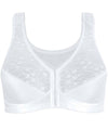 Exquisite Form Fully Front Close Wire-free Posture Bra With Lace - White Bras