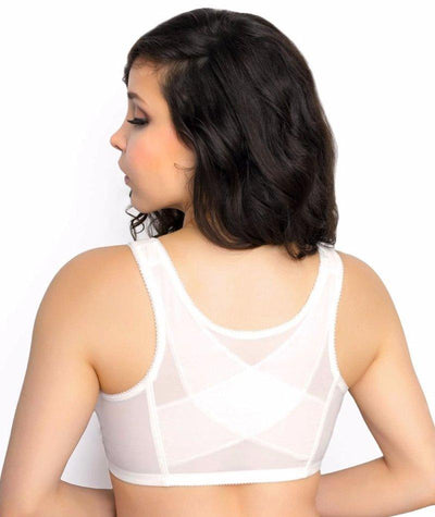 Exquisite Form Fully Front Close Wire-free Posture Bra With Lace - White Bras