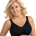 Exquisite Form Fully Side Shaping Wire-Free Bra With Floral - Black
