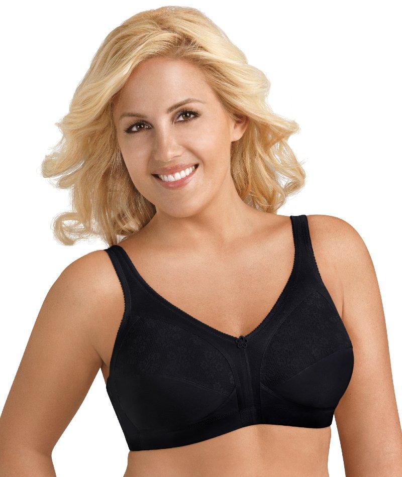 Exquisite Form Fully Side Shaping Bra With Floral - Black Bras 36B Black 