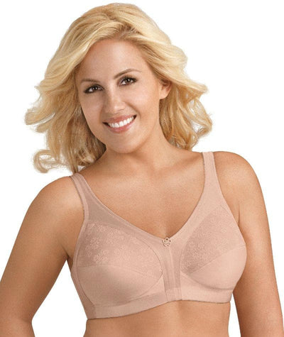 Exquisite Form Fully Side Shaping Bra With Floral - Rose Beige - Curvy Bras