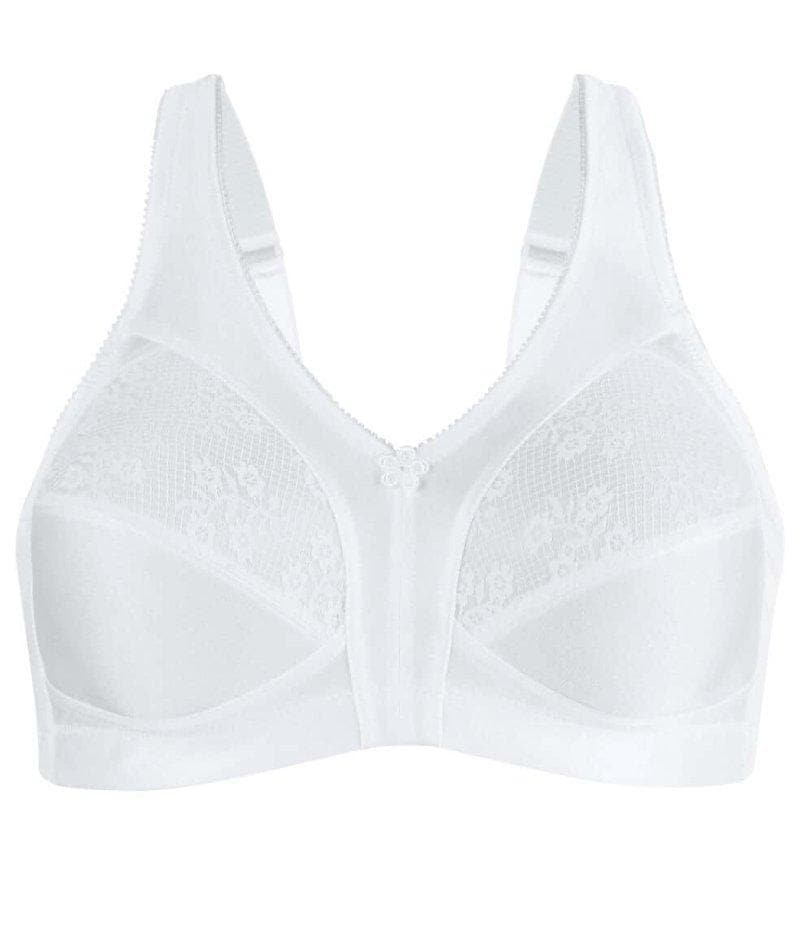 Exquisite Form Fully Side Shaping Bra With Floral - White - Curvy Bras