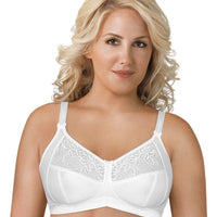 Exquisite Form Fully Soft Cup Bra With Embroidered Mesh - White