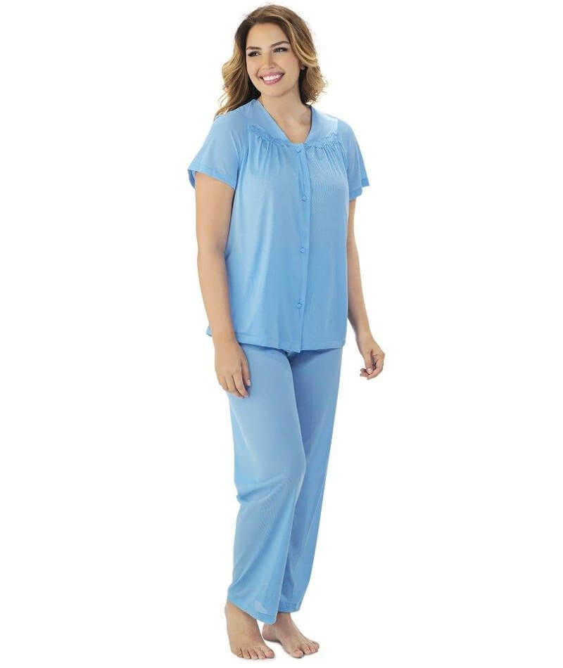 Exquisite Form Short Sleeve Pajamas Plus - Purity Blue - Curvy Bras