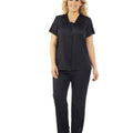 Exquisite Form Short Sleeve Pajamas Plus - Midnight Black