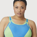 Glamorise Custom Control Wire-Free Sports Bra - Blue/Green