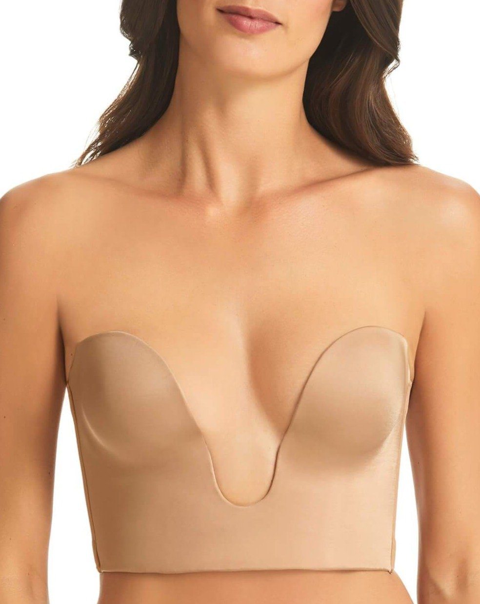 Finelines Refined Strapless Plunge Bustier - Nude