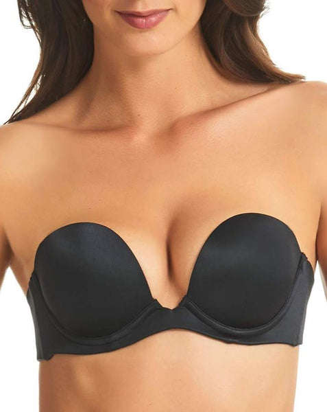 Black strapless low back cheap bra