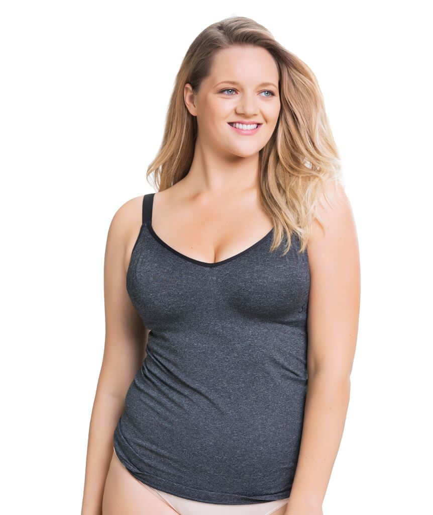 Sugar Candy Fuller Bust Seamless F-HH Cup Lounge Tank - Charcoal Sleep / Lounge 