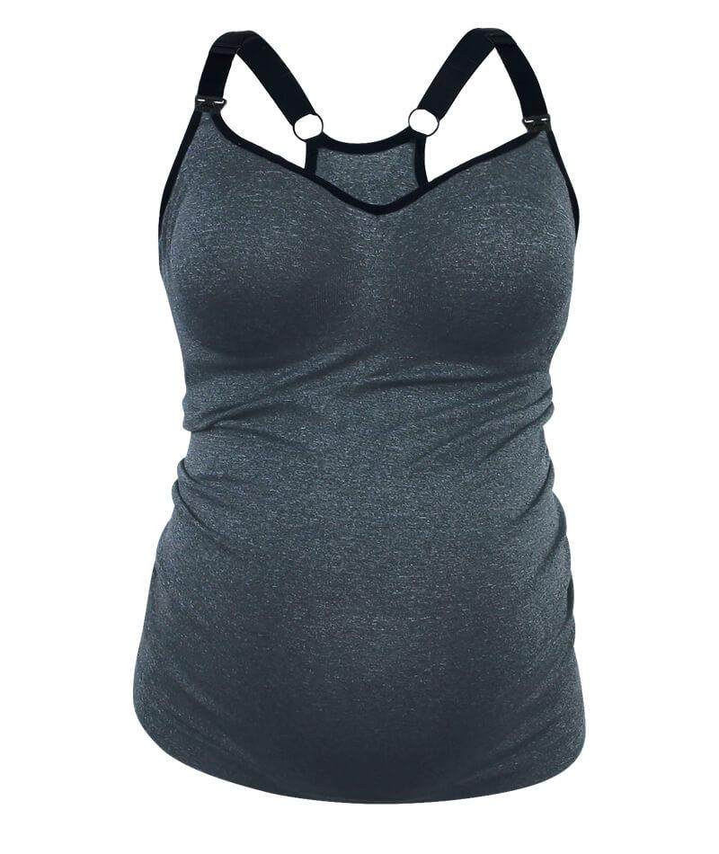 Sugar Candy Fuller Bust Seamless F-HH Cup Nursing Tank - Charcoal Sleep / Lounge