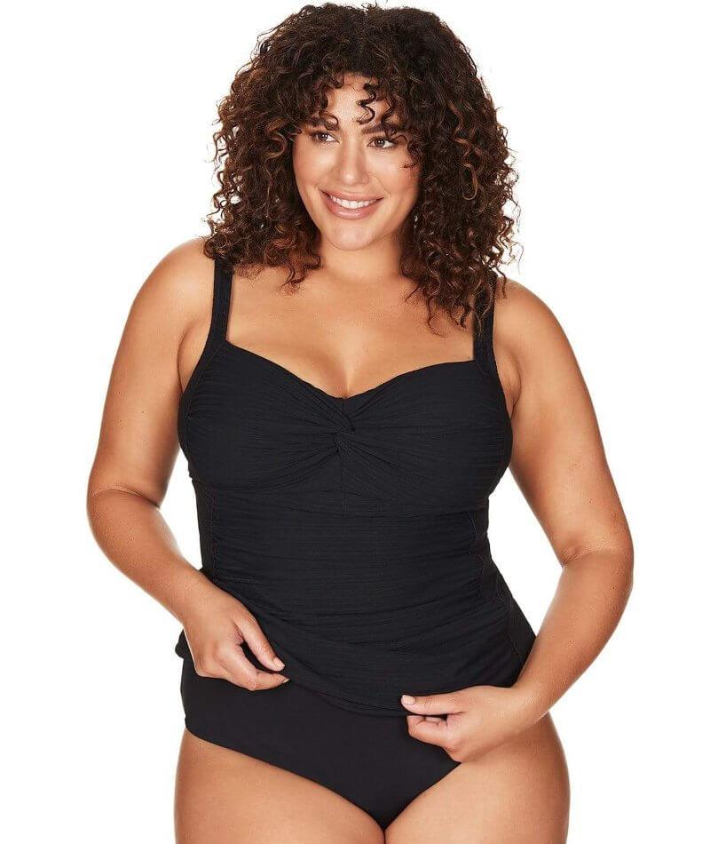 TEXTURED Tankini Top with Underwire - French roast