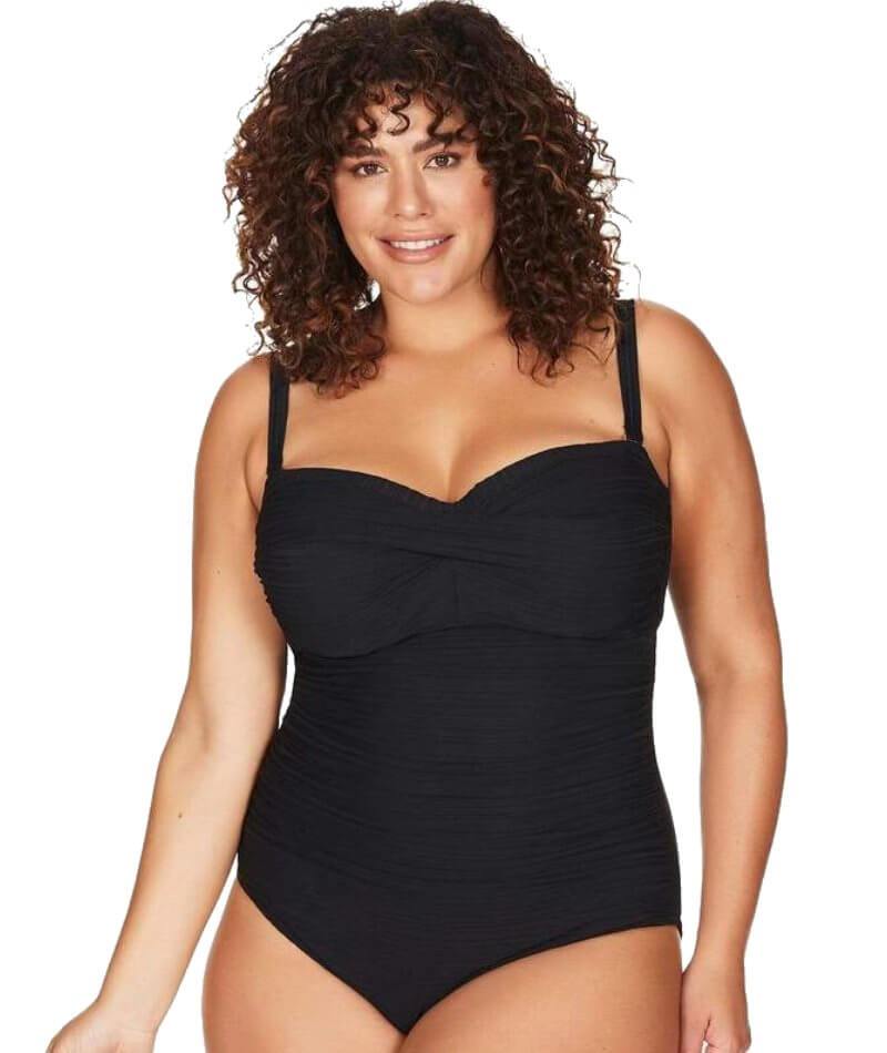 Artesands Aria Botticelli Twist Front Bandeau D-DD Cup One Piece Swimsuit -  Black