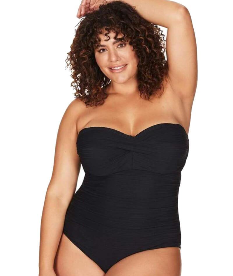 Artesands Aria Botticelli Twist Front Bandeau D-DD Cup One Piece Swimsuit - Black Swim