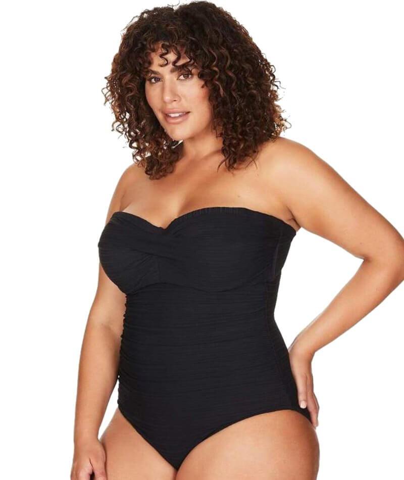 Artesands Aria Botticelli Twist Front Bandeau D-DD Cup One Piece Swimsuit - Black Swim