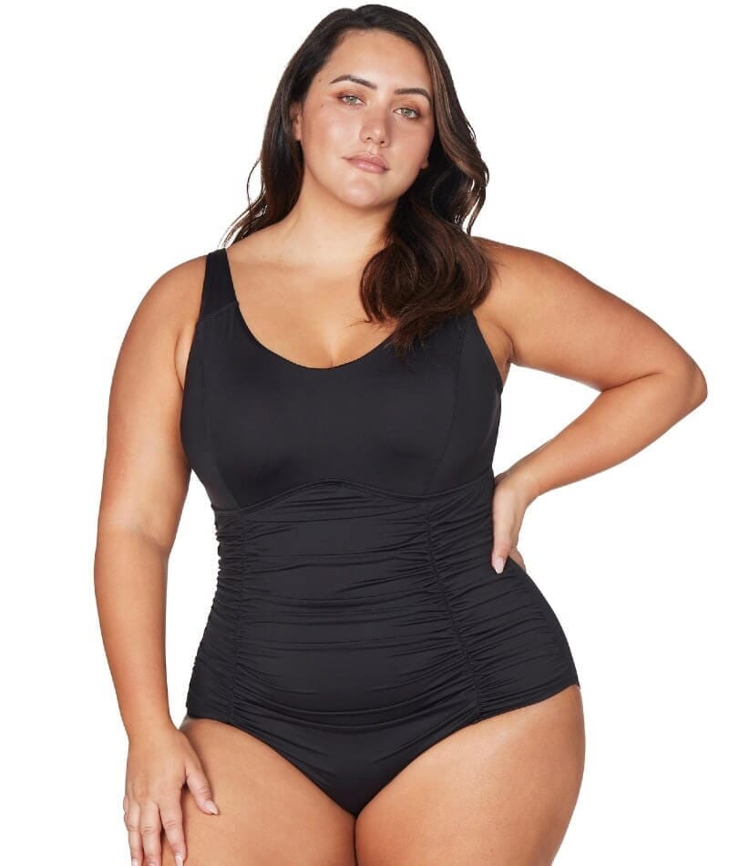 Artesands Hues Raphael Underwire E-F Cup One Piece Swimsuit - Black