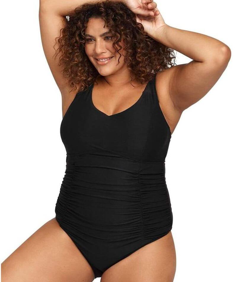 Artesands Hues Raphael Underwire E-F Cup One Piece Swimsuit - Black Swim