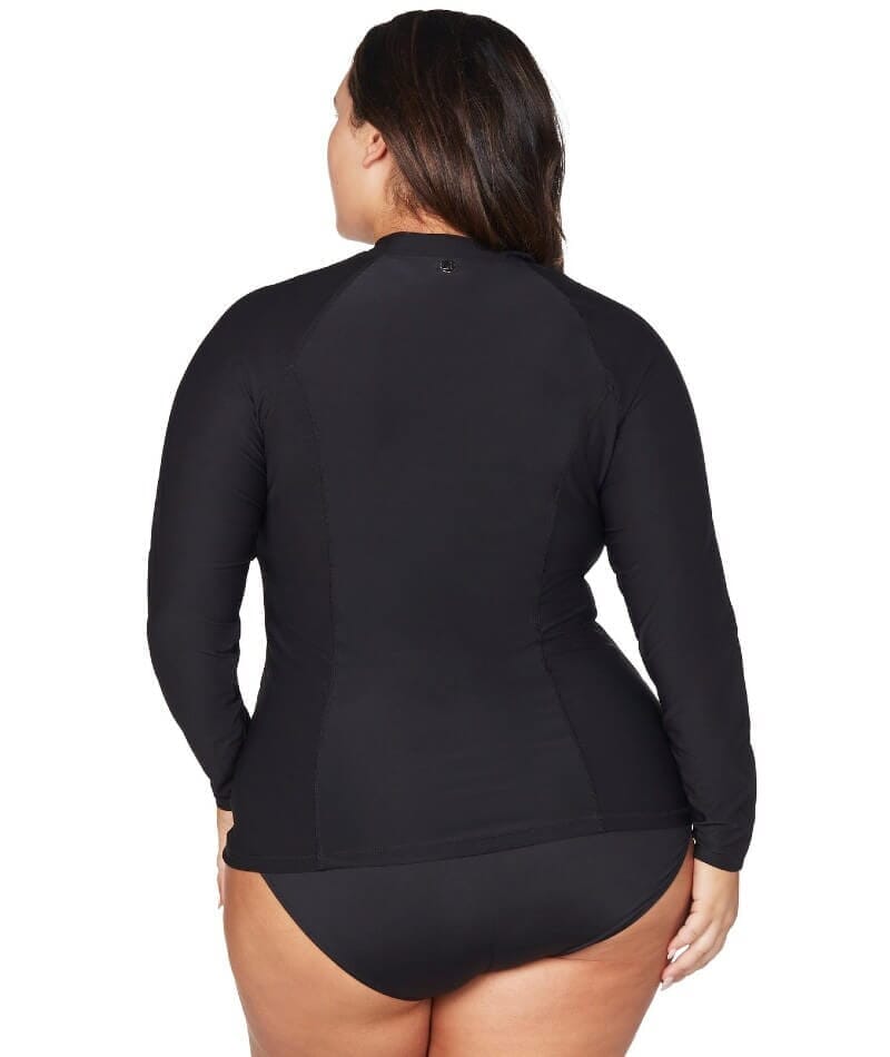 Artesands Hues Seurat Sun Safe Long Sleeve Rash Top - Black Swimwear