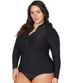 Artesands Hues Seurat Sun Safe Long Sleeve Rash Top - Black Swimwear