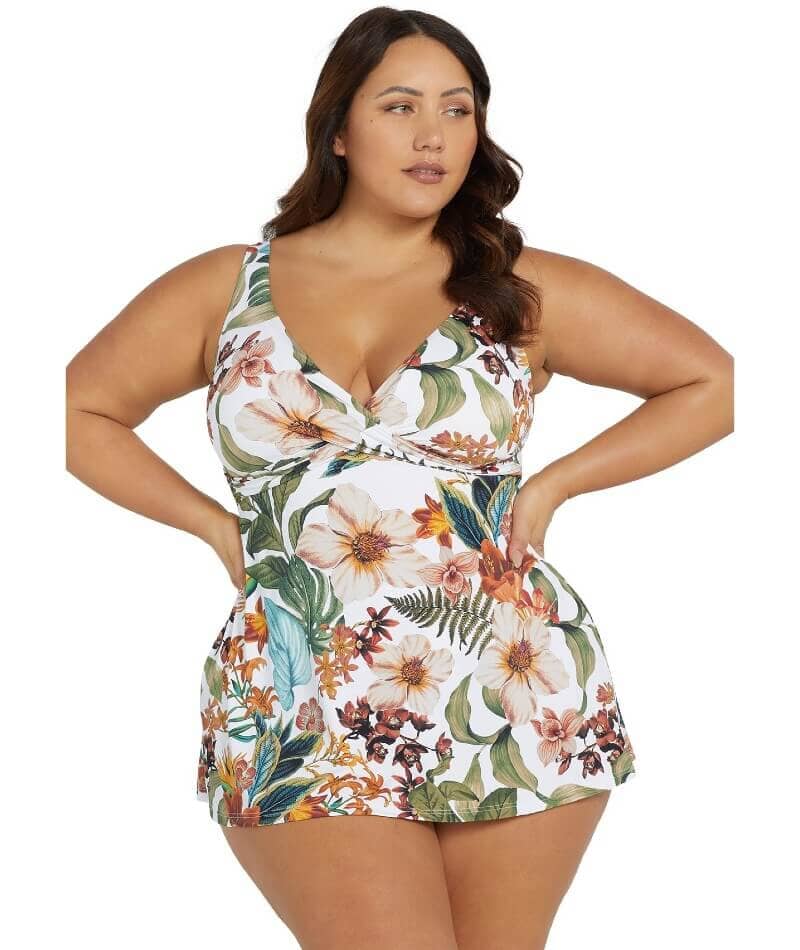 Artesands Into the Saltu Delacroix Cross Over D-G Cup Swimdress - White Artesands Into the Saltu Delacroix Cross Over D-G Cup Swimdress - White