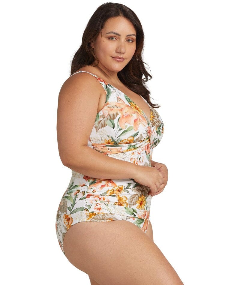 Artesands La Dolce Vita Delacroix Cross Front D-G Cup One Piece Swimsuit - White Swim