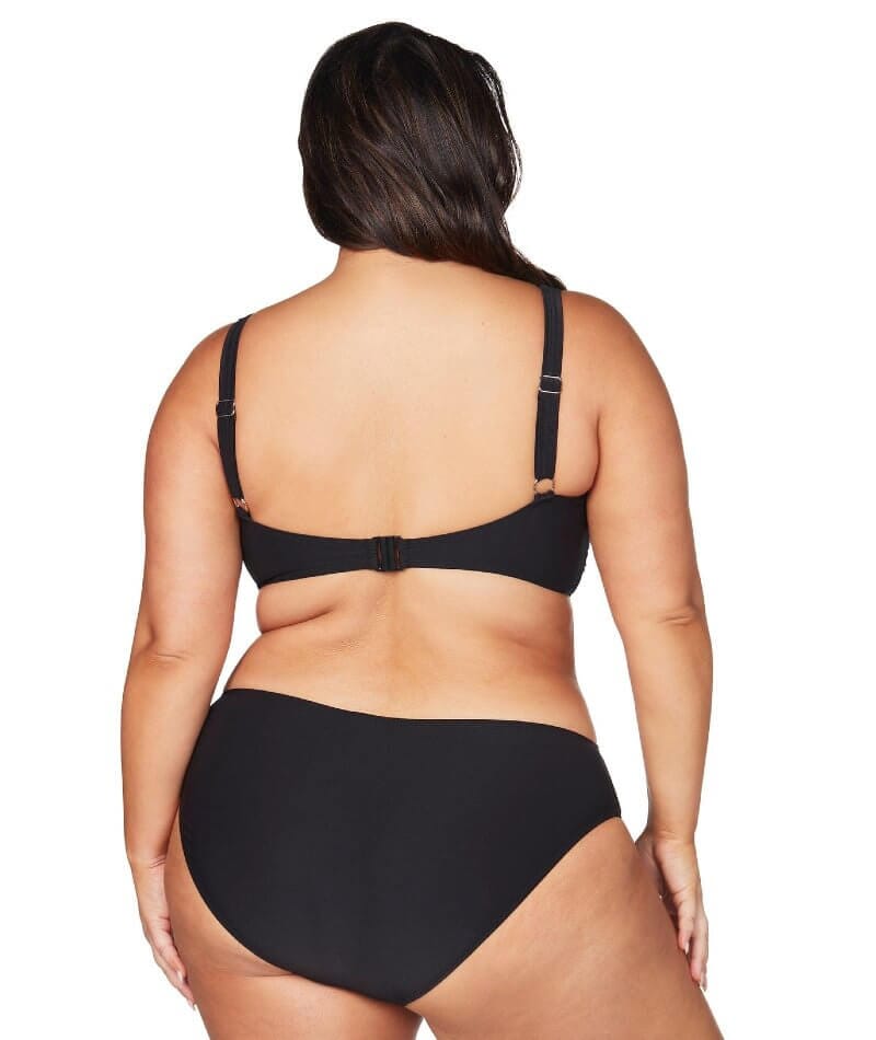 Artesands Recycled Hues Delacroix Cross Front D-G Cup Bikini Top - Black Swim