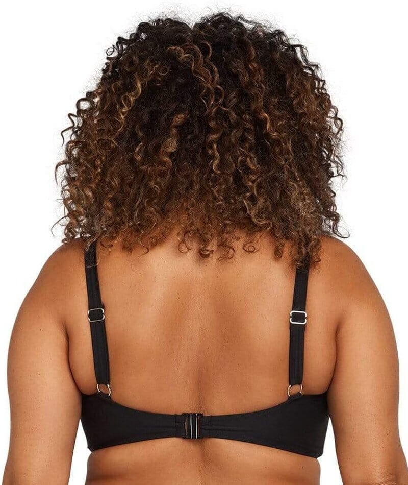 Artesands Recycled Hues Delacroix Cross Front D-G Cup Bikini Top - Black Swim