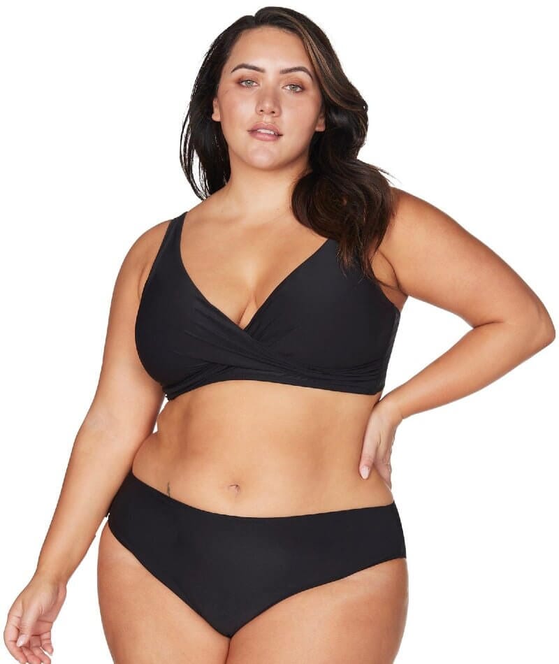 Artesands Recycled Hues Delacroix Cross Front D-G Cup Bikini Top - Black Swim