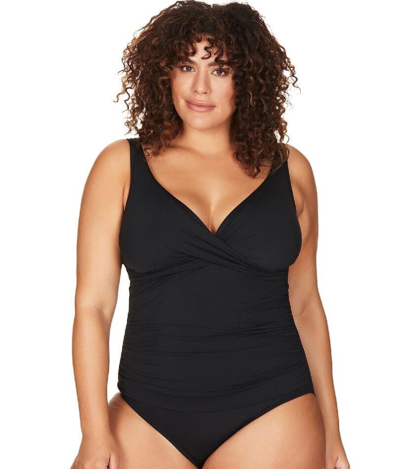 Artesands Recycled Hues Delacroix Cross Front D-G Cup One Piece Swimsuit - Black Swim