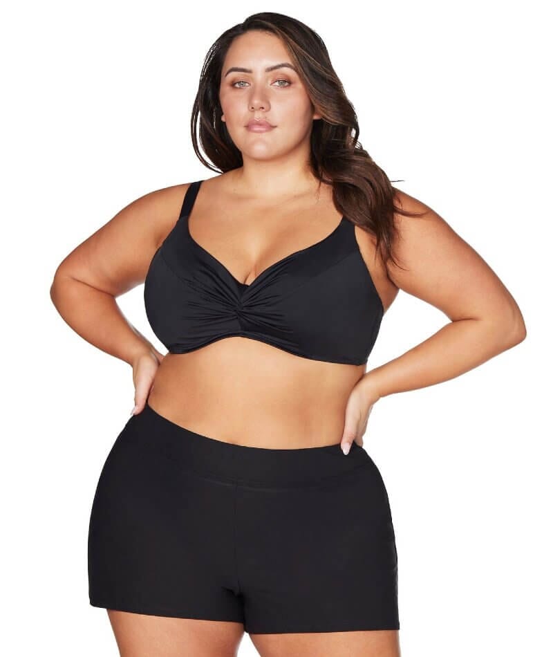 Artesands Recycled Hues Delacroix High Waist Swim Short - Black Swim