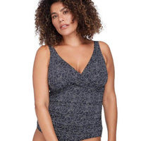 Artesands Zig Zag Delacroix Cross Front D-G Cup One Piece Swimsuit - Black