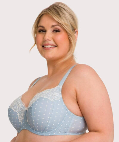 Ava & Audrey Jacqueline Full Cup Underwired Bra - Blue/Ivory Bras