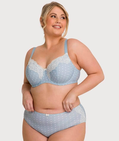 Ava & Audrey Jacqueline Full Cup Underwired Bra - Blue/Ivory Bras