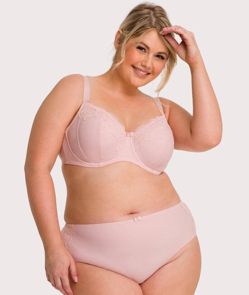 Ava & Audrey Jacqueline Full Brief with Lace - Blush - Curvy Bras