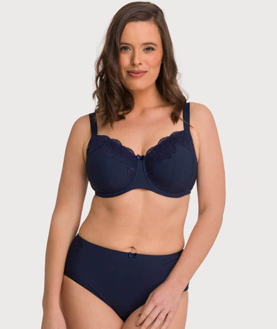 Ava & Audrey Jacqueline Full Brief with Lace - Sapphire Knickers