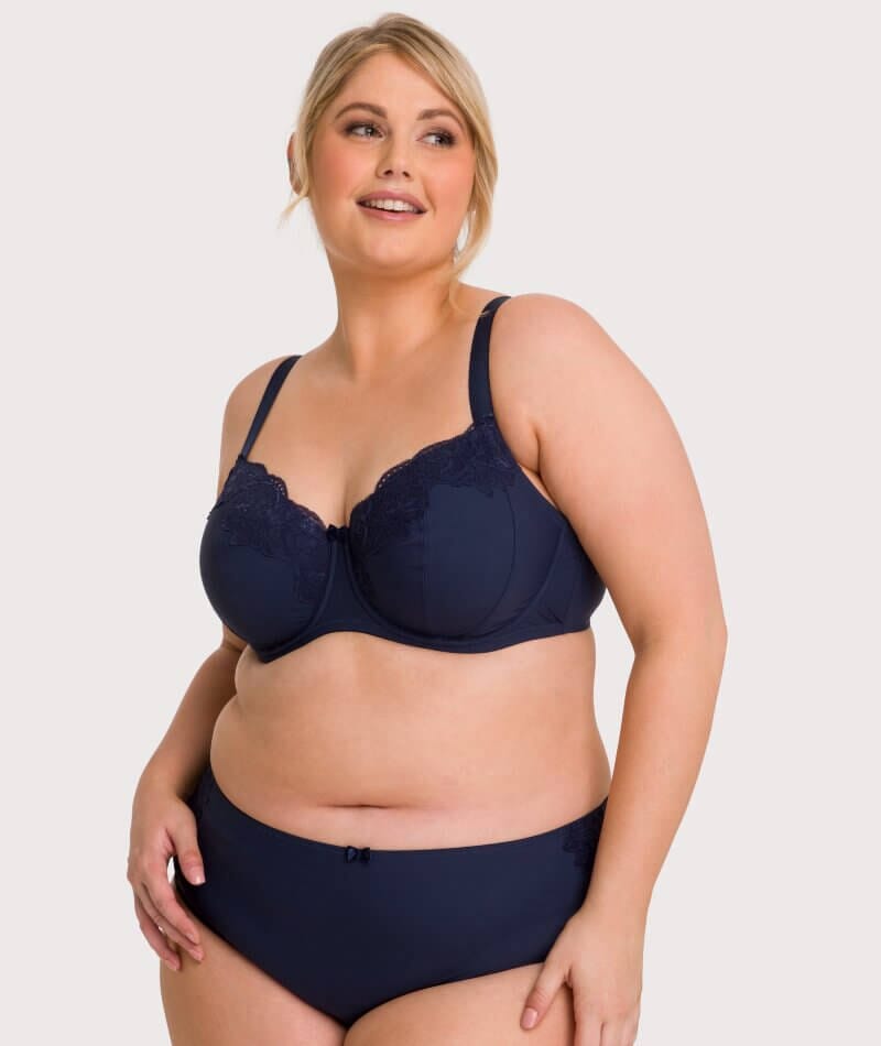 Ava & Audrey Jacqueline Full Brief with Lace - Sapphire Knickers