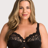 Ava & Audrey Lucille Lace Underwired Full Cup Bra - Black