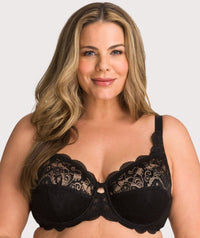 Ava & Audrey Lucille Lace Underwired Full Cup Bra - Black